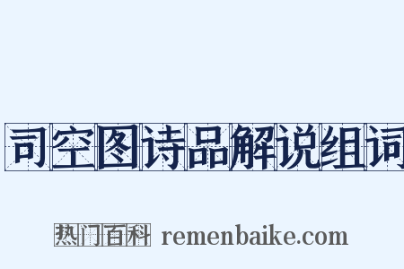 司空图诗品解说组词是什么意思的图片